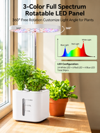 BotaniBright white with 360 degree rotating full-spectrum LED grow light panel #color-white