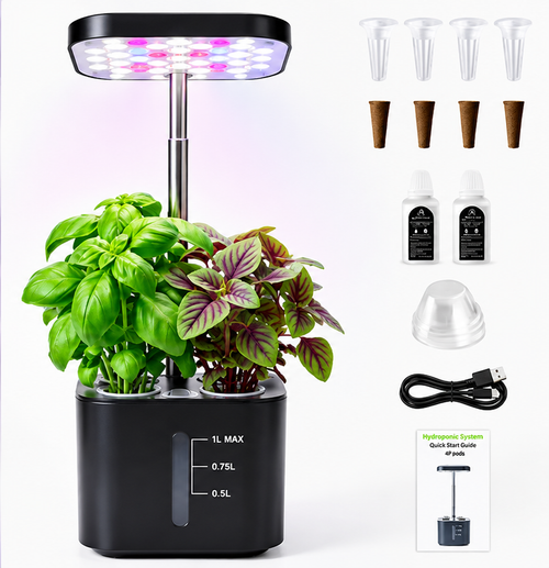 BotaniBright smart indoor garden in black with everything included in the box #color-black