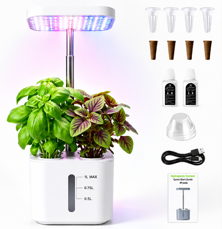 BotaniBright smart indoor garden in white with everything included in the box #color-white