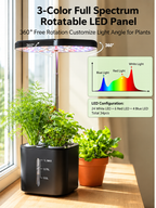 BotaniBright 360 degree rotating full-spectrum LED grow light panel #color-black