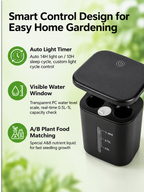 BotaniBright smart controls: auto light timer, water window and A/B plant food #color-black
